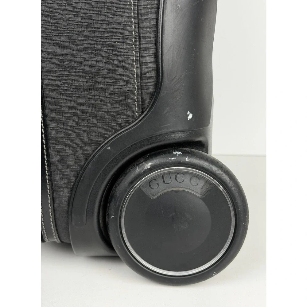 Gucci Interlocking G Hard Shell Rolling Carry-On Suitcase in Black